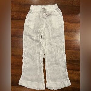Cynthia Rowley White Linen Wide-Leg Pants Size Small Summer Beach